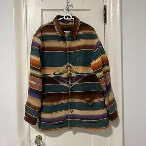 Vintage Ralph Lauren Southwestern Coat Serape Indian Blanket Jacket USA Mens L
